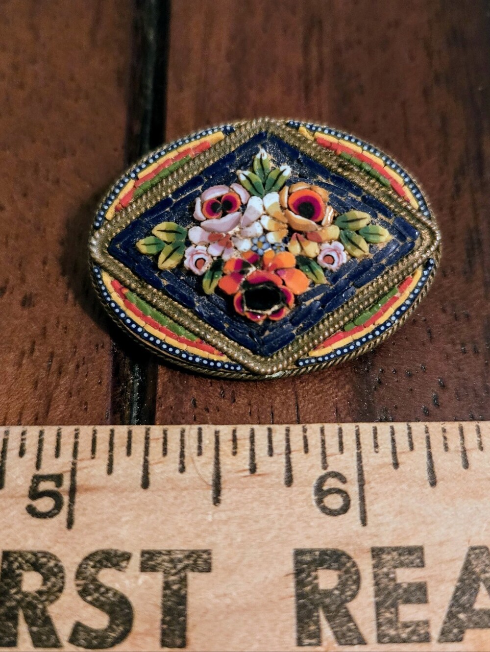 NFS Reserve For Lynda $50 Antique Micro Mosaic Millefori Brooch Italy - Picture 2 of 5